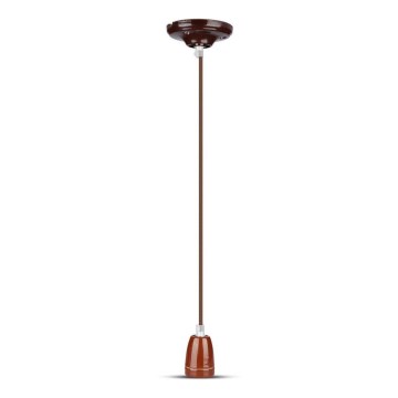 Napájací kábel 1xE27/60W/230V hnedá/porcelán