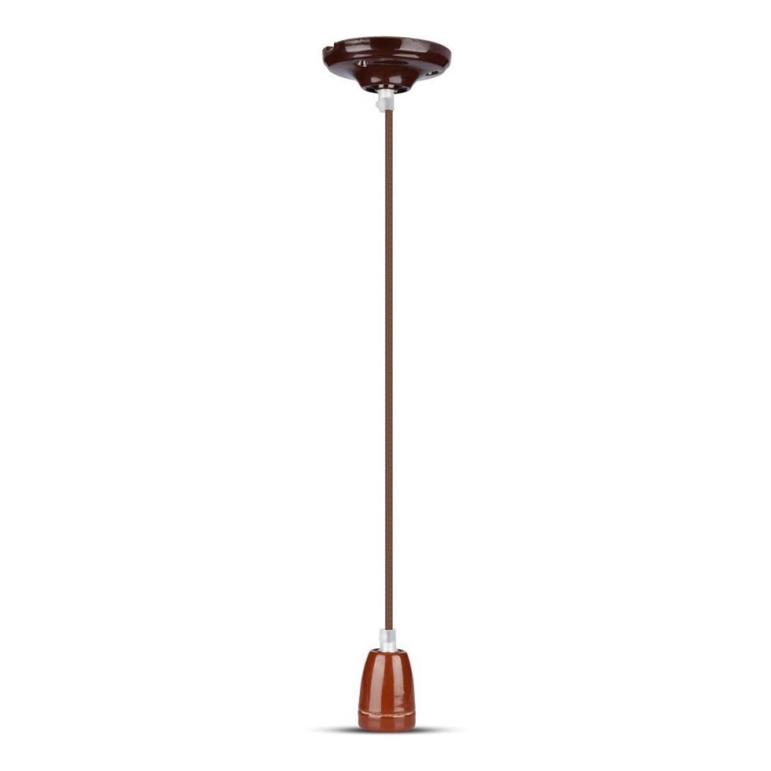 Napájací kábel 1xE27/60W/230V hnedá/porcelán