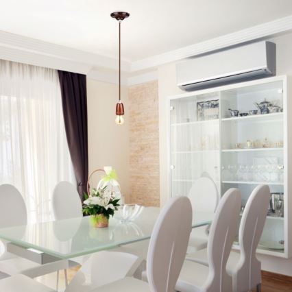 Napájací kábel 1xE27/60W/230V hnedá/porcelán