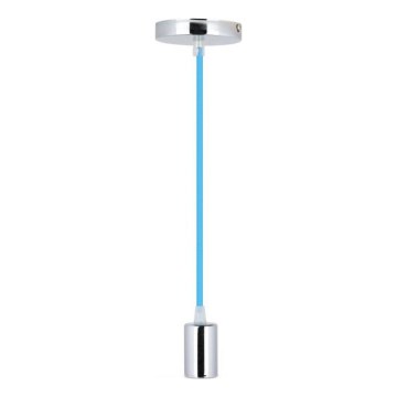 Napájací kábel 1xE27/60W/230V modrá/lesklý chróm