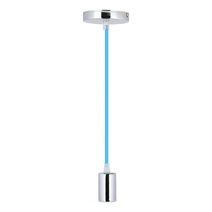 Napájací kábel 1xE27/60W/230V modrá/lesklý chróm