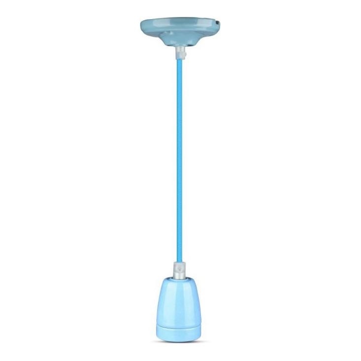 Napájací kábel 1xE27/60W/230V modrá/porcelán