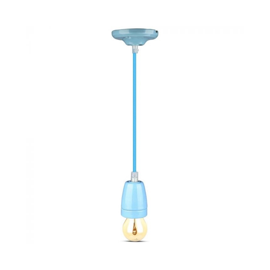 Napájací kábel 1xE27/60W/230V modrá/porcelán