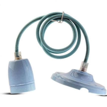 Napájací kábel 1xE27/60W/230V modrá/porcelán