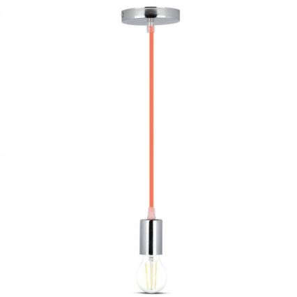 Napájací kábel 1xE27/60W/230V oranžová/lesklý chróm