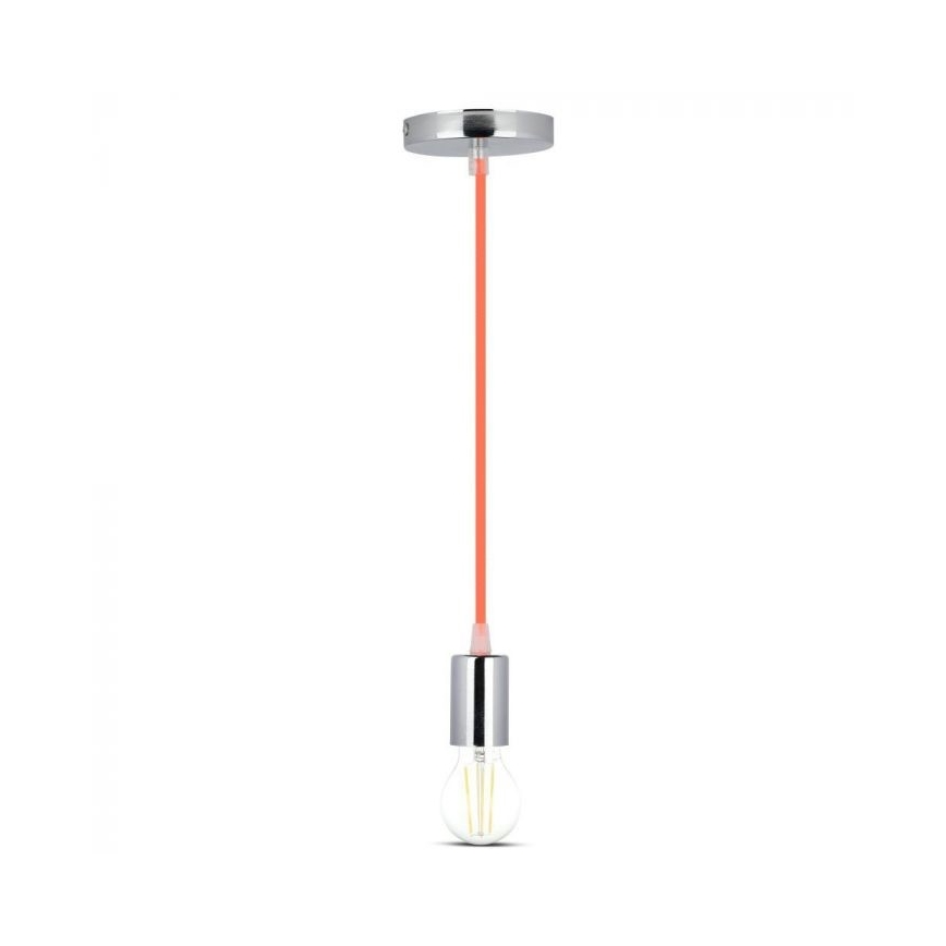 Napájací kábel 1xE27/60W/230V oranžová/lesklý chróm