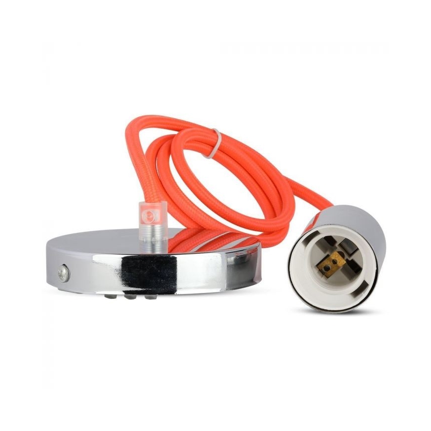 Napájací kábel 1xE27/60W/230V oranžová/lesklý chróm