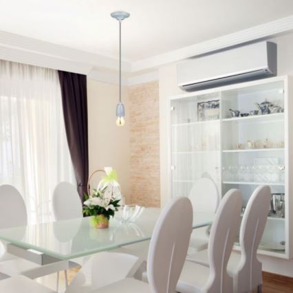 Napájací kábel 1xE27/60W/230V šedá/porcelán