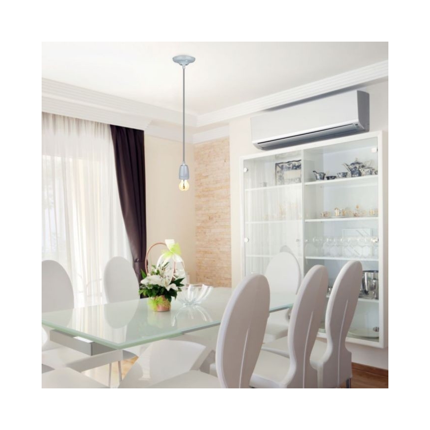 Napájací kábel 1xE27/60W/230V šedá/porcelán