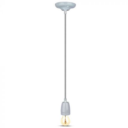 Napájací kábel 1xE27/60W/230V šedá/porcelán