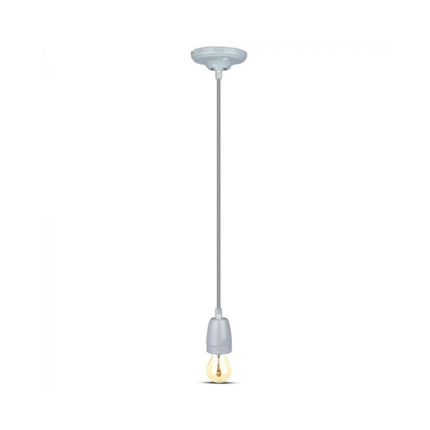 Napájací kábel 1xE27/60W/230V šedá/porcelán