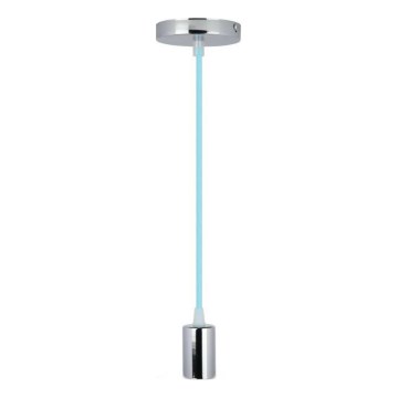 Napájací kábel 1xE27/60W/230V svetlomodrá/lesklý chróm