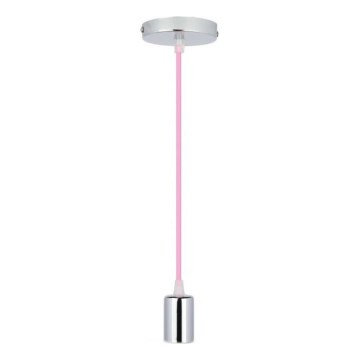 Napájací kábel 1xE27/60W/230V svetloružová/lesklý chróm