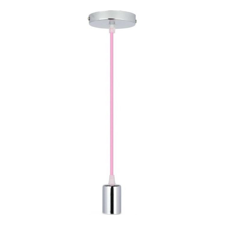 Napájací kábel 1xE27/60W/230V svetloružová/lesklý chróm