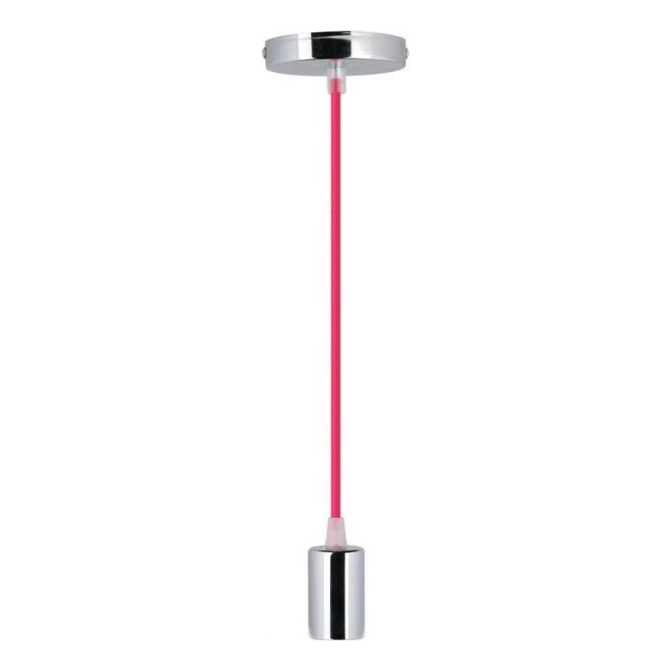 Napájací kábel 1xE27/60W/230V tmavoružová/lesklý chróm