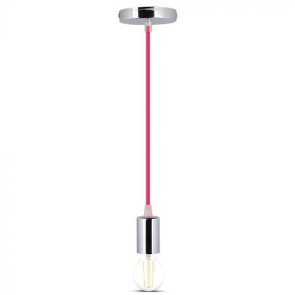 Napájací kábel 1xE27/60W/230V tmavoružová/lesklý chróm