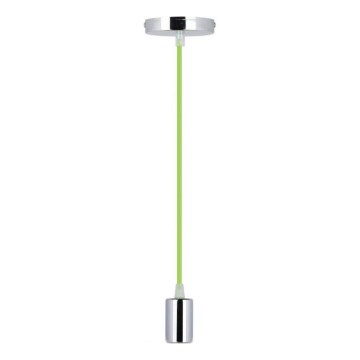 Napájací kábel 1xE27/60W/230V zelená/lesklý chróm