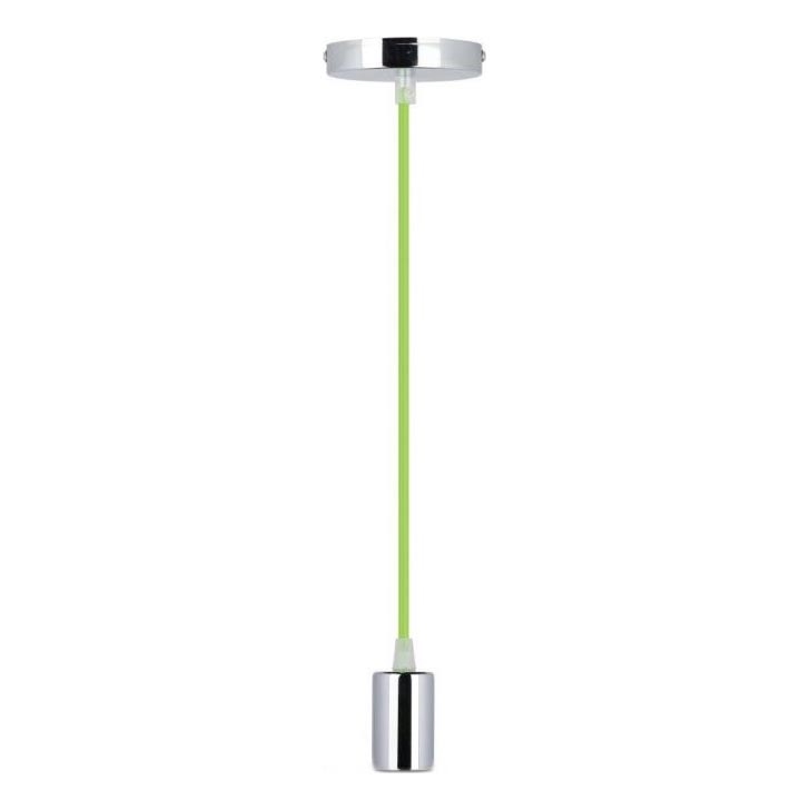 Napájací kábel 1xE27/60W/230V zelená/lesklý chróm