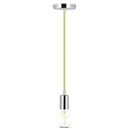 Napájací kábel 1xE27/60W/230V zelená/lesklý chróm