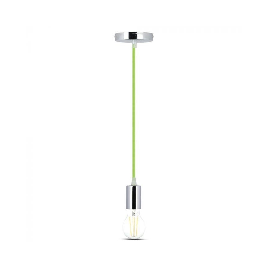 Napájací kábel 1xE27/60W/230V zelená/lesklý chróm