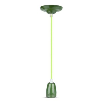 Napájací kábel 1xE27/60W/230V zelená/porcelán