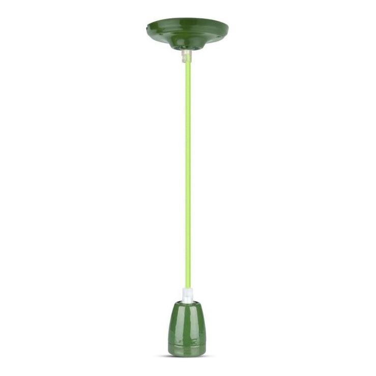 Napájací kábel 1xE27/60W/230V zelená/porcelán