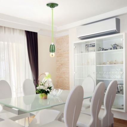 Napájací kábel 1xE27/60W/230V zelená/porcelán