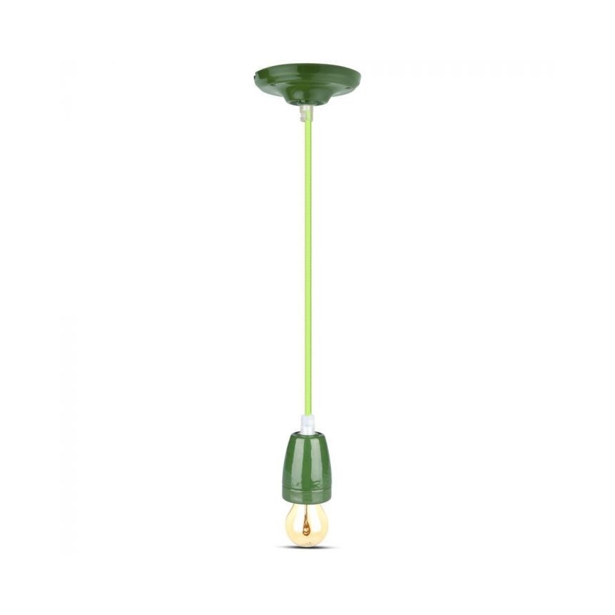 Napájací kábel 1xE27/60W/230V zelená/porcelán