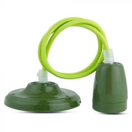 Napájací kábel 1xE27/60W/230V zelená/porcelán