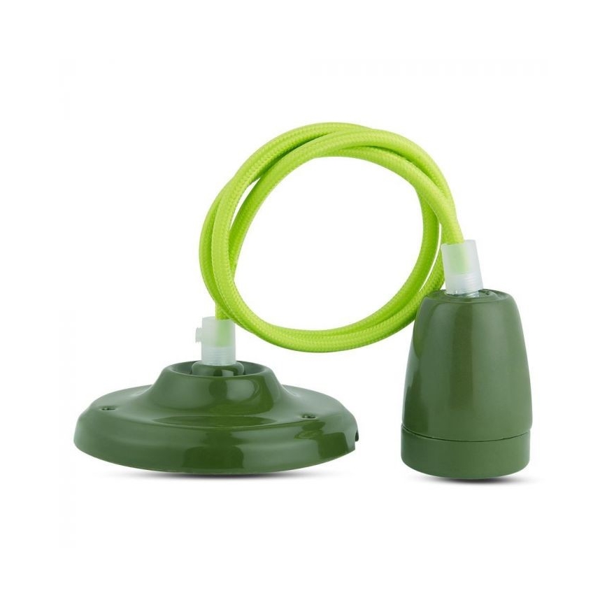 Napájací kábel 1xE27/60W/230V zelená/porcelán