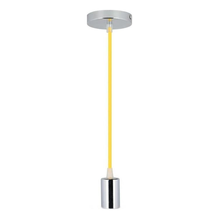 Napájací kábel 1xE27/60W/230V žltá/lesklý chróm