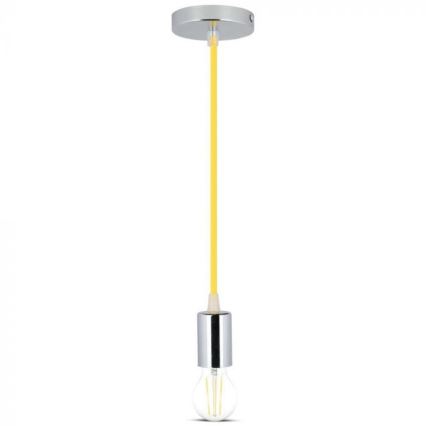 Napájací kábel 1xE27/60W/230V žltá/lesklý chróm