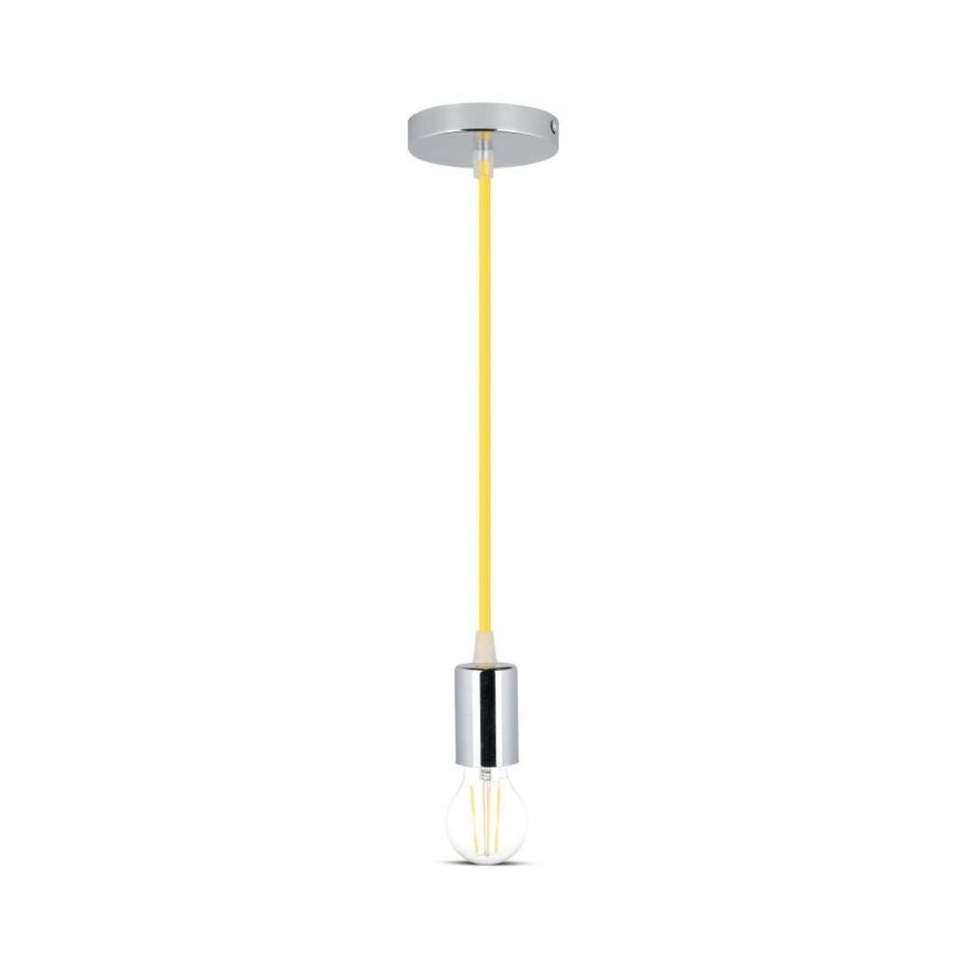 Napájací kábel 1xE27/60W/230V žltá/lesklý chróm