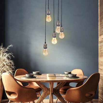 Napájací kábel 5xE27/60W/230V bronz