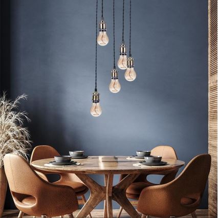 Napájací kábel 5xE27/60W/230V bronz