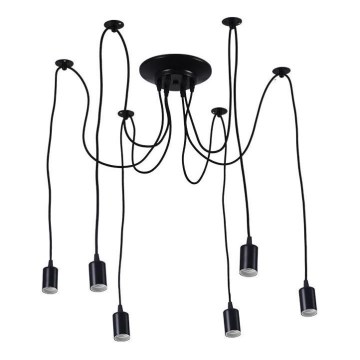 Napájací kábel 6xE27/60W/230V pavúk čierna
