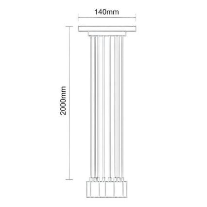 Napájací kábel 6xE27/60W/230V pavúk čierna