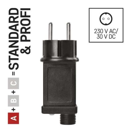 Napájací zdroj pre vianočné prepojiteľné osvetlenie 230 V IP44