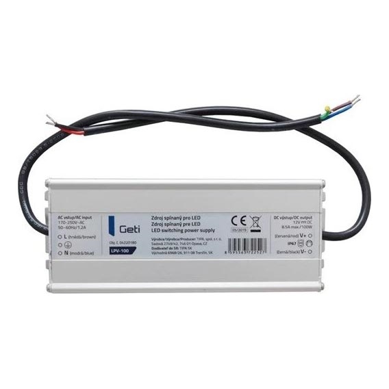 Napájací zdroj spínaný pre LED pásiky 100W/12V IP67