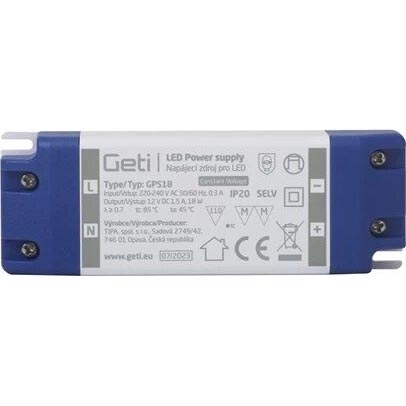 Napájací zdroj spínaný pre LED pásiky 18W/12V IP20