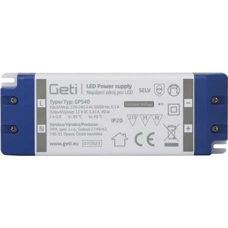 Napájací zdroj spínaný pre LED pásiky 40W/12V IP20
