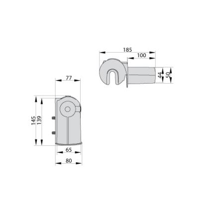 Nastaviteľný držiak pre pouličnú lampu IP44, priemer 53-60 mm, sivý