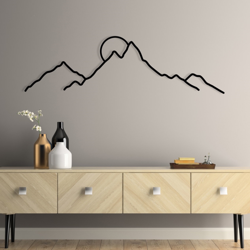 Nástenná dekorácia 100x29 cm hory kov