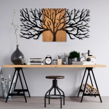 Nástenná dekorácia 150x70 cm strom drevo/kov