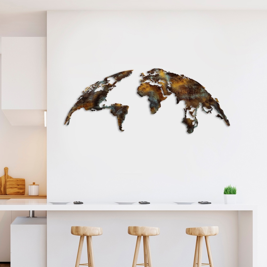 Nástenná dekorácia 2 ks 150x59 cm planéta kov