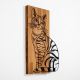 Nástenná dekorácia 38x58 cm mačka drevo/kov