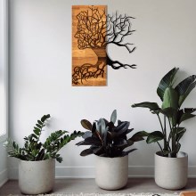 Nástenná dekorácia 45x58 cm strom života drevo/kov