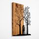 Nástenná dekorácia 45x58 cm stromy drevo/kov