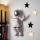 Nástenná dekorácia 47x35 cm astronaut strieborná