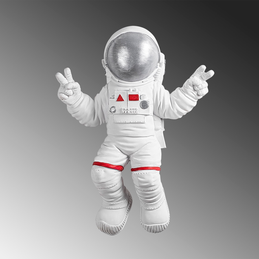 Nástenná dekorácia 47x35 cm astronaut strieborná